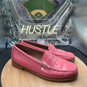 G H Bass & Co. Weejuns Bass Diana Pink Leather Loafers Women’s Sz 8